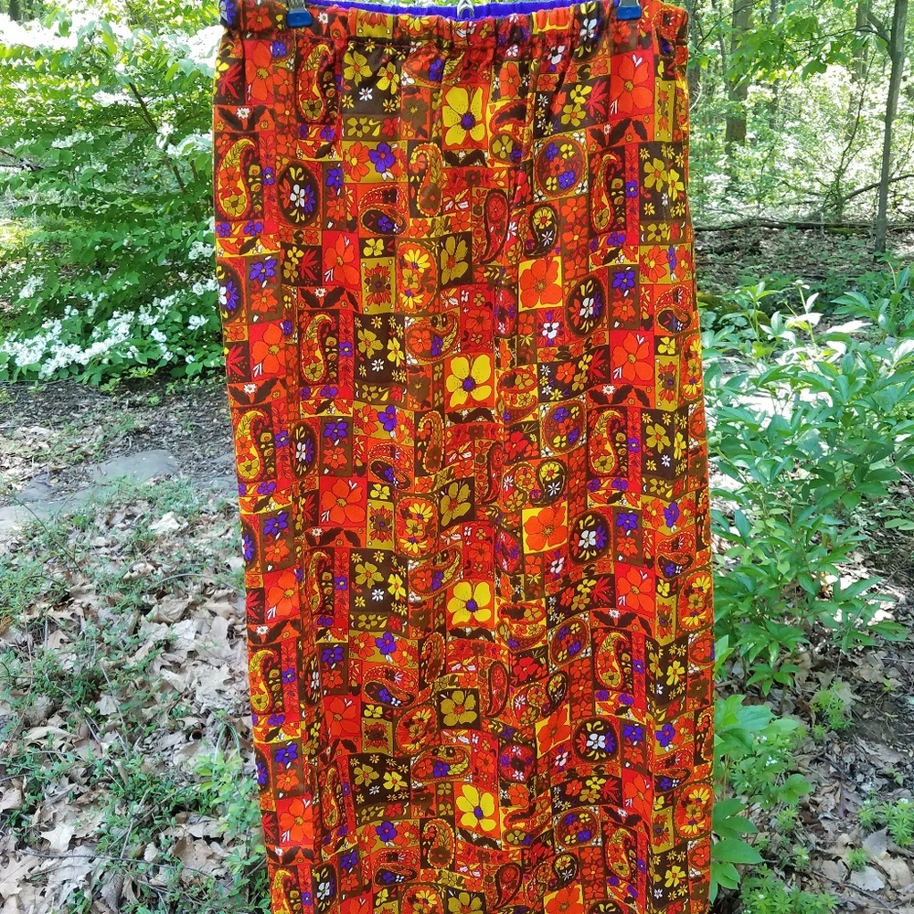 1960's psychedelic straight skirt